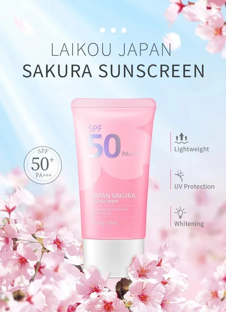 Facial Sunscreen Laikou Sakura Moisturizer Sunscreen Cream Spf50