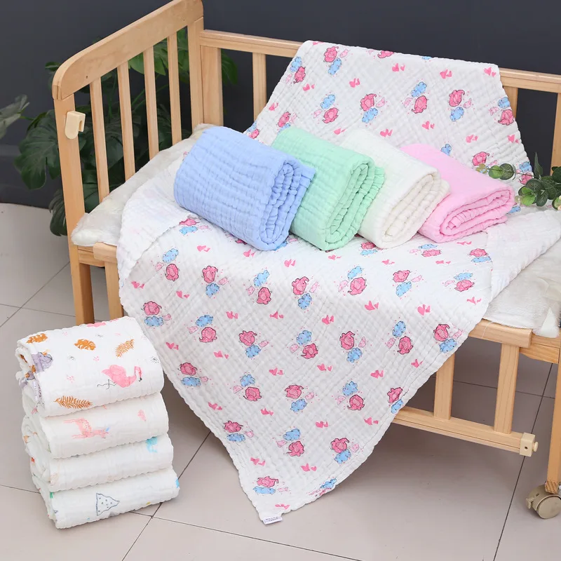 Baby Bath Towel Gauze Infant Skin-friendly Soft Lightweight Shower Towel Absorbent Breathable Blanket Kids Air Condition Quilt