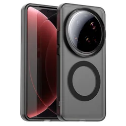 Matte Clear Magnetic Wireless Charging Shockproof Candy Color Case for ForXiaomi 14 (Black)