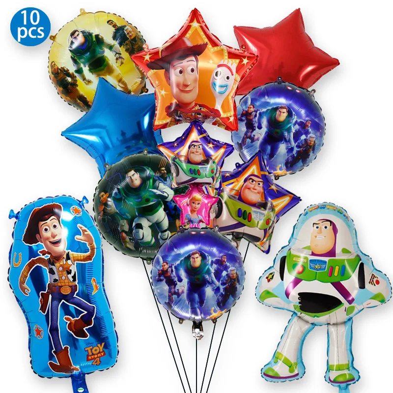 Decoraciones de fiesta de cumpleaños con temática de Toy Story de Disney,  suministros de fiesta Vintage de 5/10/18 pulgadas, rojo, azul, amarillo,  104 piezas - AliExpress