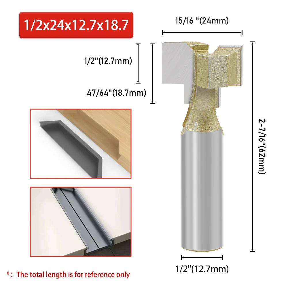 AURWOF 1/2' Schaft Industriequalität T-Typ Schlitzfräser Holzbearbeitungsfräser I13A382413GD – Detail 5