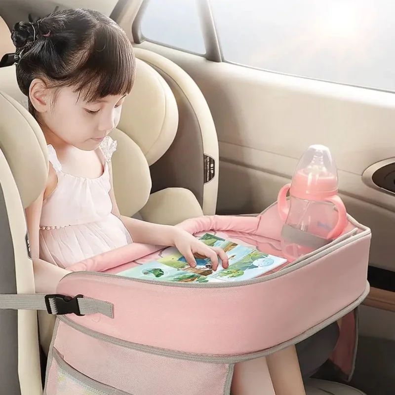 83 Car Seat Tray for Kids-Backseat Organizer with Play and Snack Tray, Baby Travel Accessory, Portable Snack Tray.