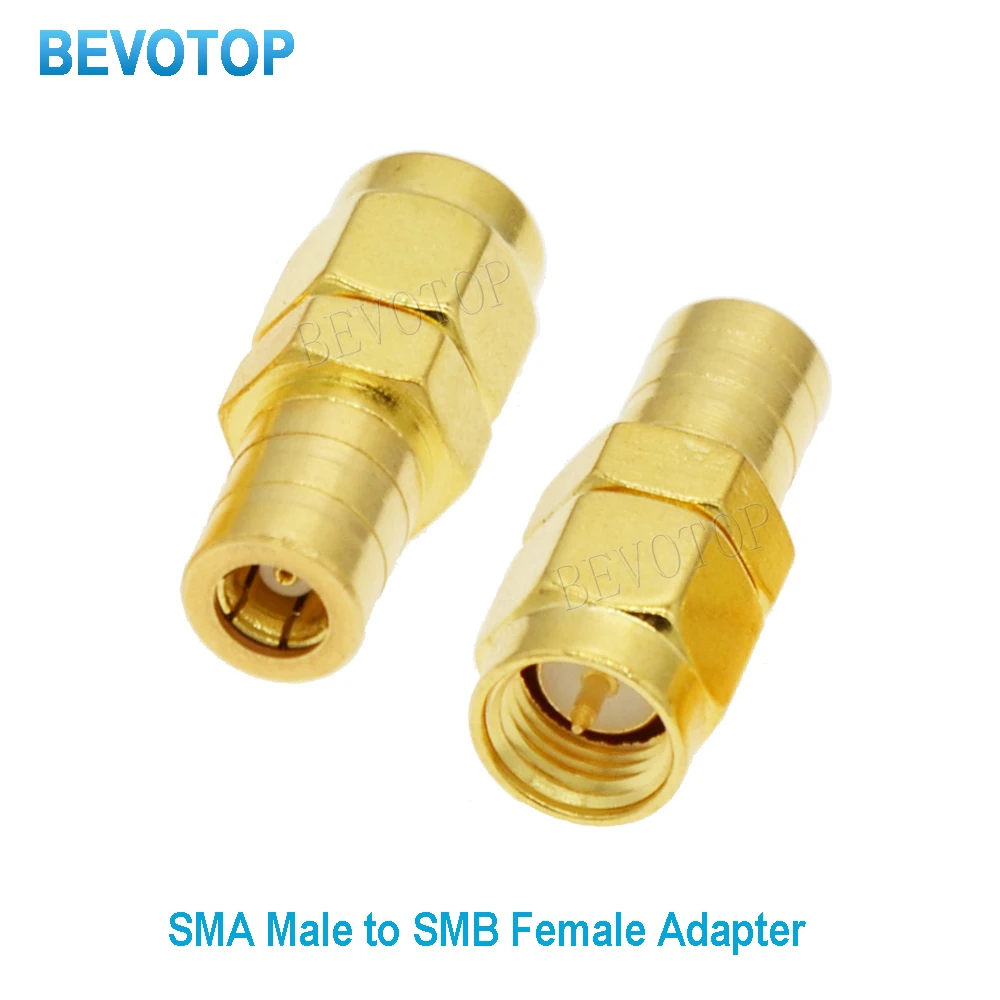 

100PCS SMA Male Plug to SMB Female Straight Connector for WiFi Antenna Radio Antenna SMB to SMA RF Coaxial Adapter Wholesales
