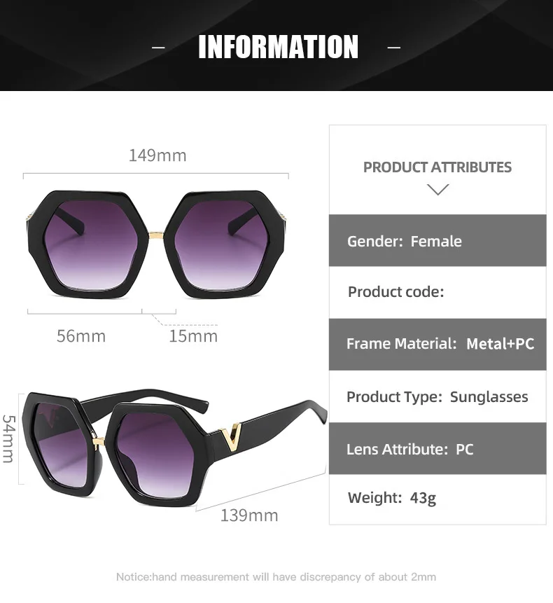 Fashion Big Frame Hexagon Occhiali da sole Donna 2023 Designer Occhiali oversize Occhiali da sole quadrati da uomo Occhiali da sole Gafas femminili_voghion.com
