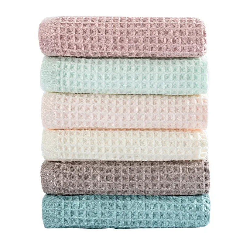 

High Quality Pure Cotton Waffle Adult Bath Towel Super Soft Quick Dry Sport Travel Towel Comfortable Touch Towels Bathroom