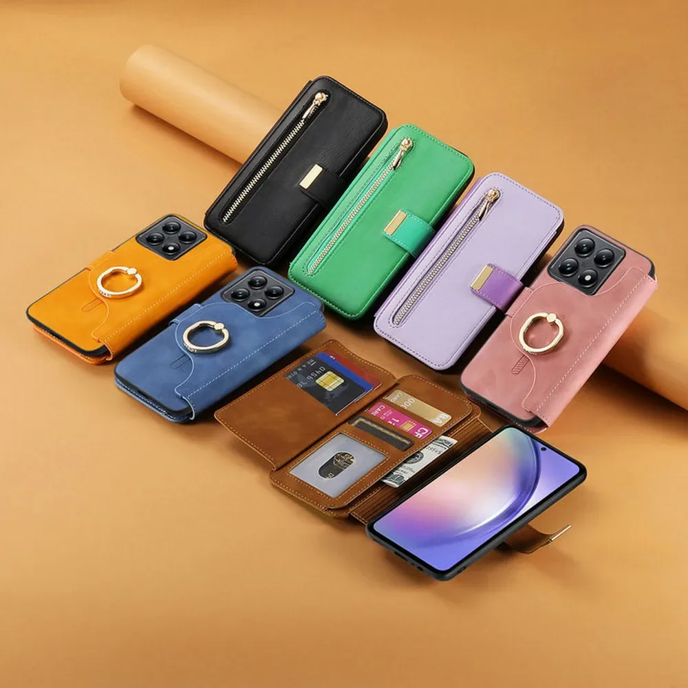 Luxury Case For Xiaomi Poco F7 Ultra 5G 2In1 Detachable Leather Zipper Wallet Cover For Poco X7 Pro Case F7 M7 Pro X7 X 7 Funda phone case,leather phone case,leather wallet case,leather case