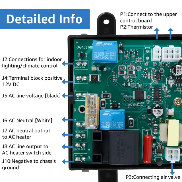 RV Fridge Control Panel Board Kit – Fits Dometic Norcold DM2662, DM2862, NDM1062 Models