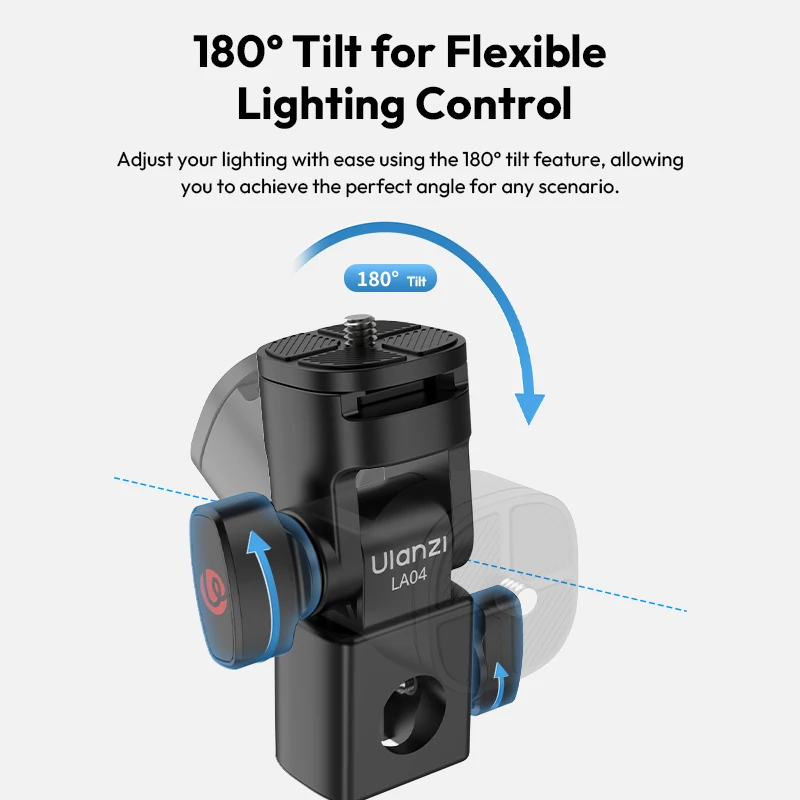 Ulanzi LA04 Light Stand Adapter with 1/4" Mount with Cold Shoe Quick-release Plate for Phone Stands Cameras Video Fill Lights