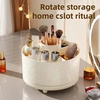 Glacier Pattern Plastic Pen Holder Desktop Rotating Cosmetic Storage Box Makeup Storage Box High-end 1