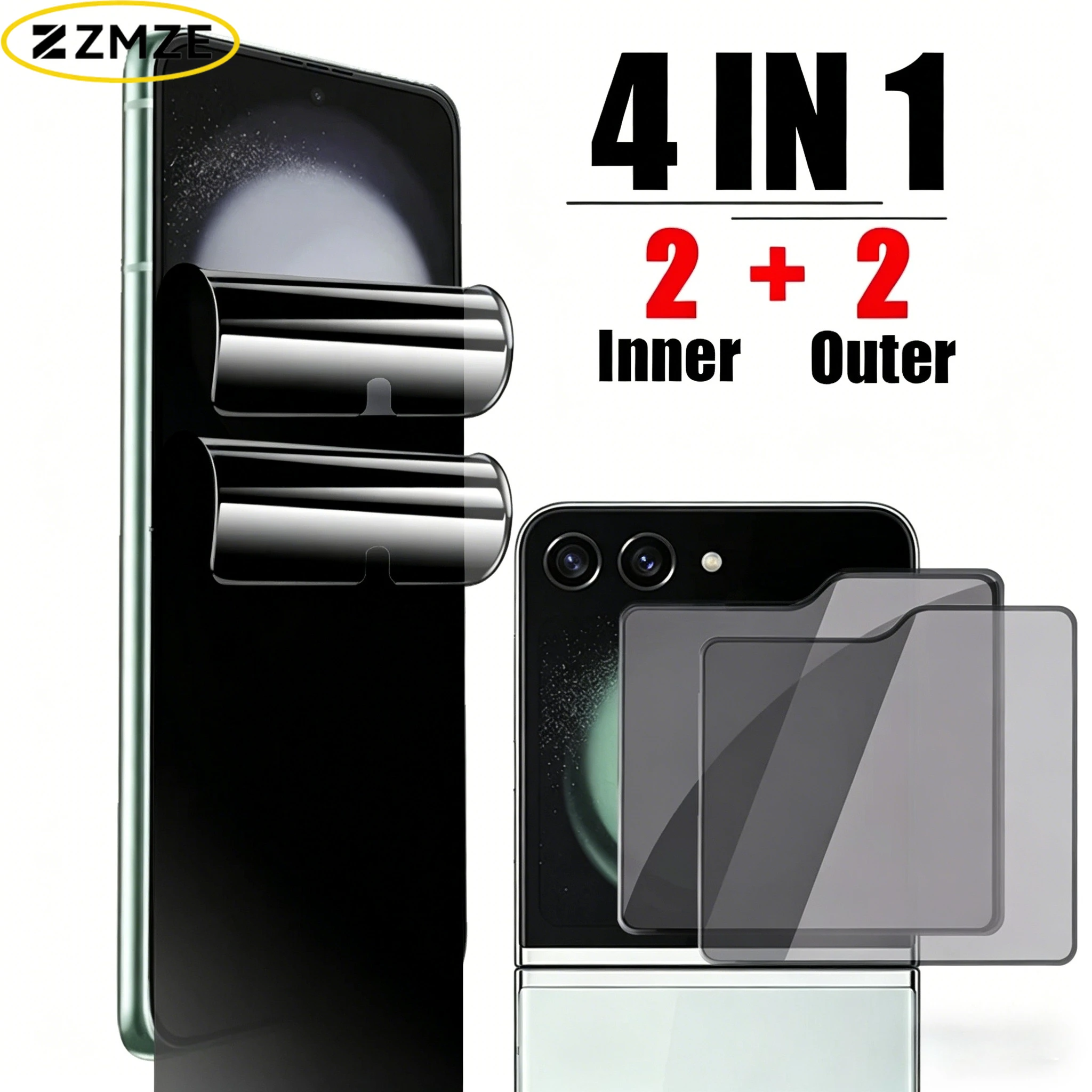 4-in-1 Anti-Spy Protective Film with Tempered Glass