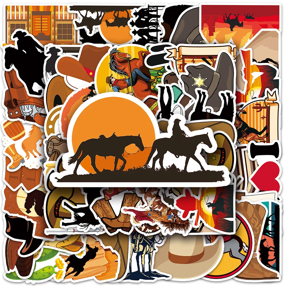 10/30/50Pcs Anime Western Cowboy Cool Stickers Decalcomanie Moto Bagaglio Laptop Phone Skateboard Car Fridge Adesivo Impermeabile