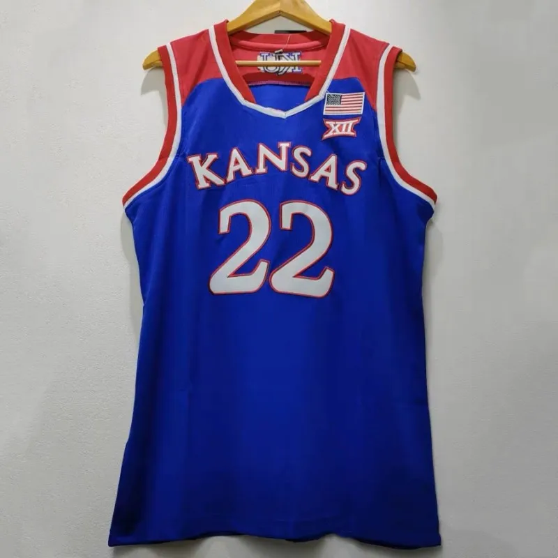

Basketball Jerseys Men Oversize 22 Wiggins University Kansas Embroidery Sewing Breathable Sports High Street Hip Hop Sportswear