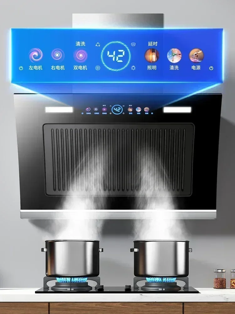 Dual-Motor Range Hood Household Rental Room Kitchen Drainage Kitchen Ventilator Large Suction Exhaust Hood 2