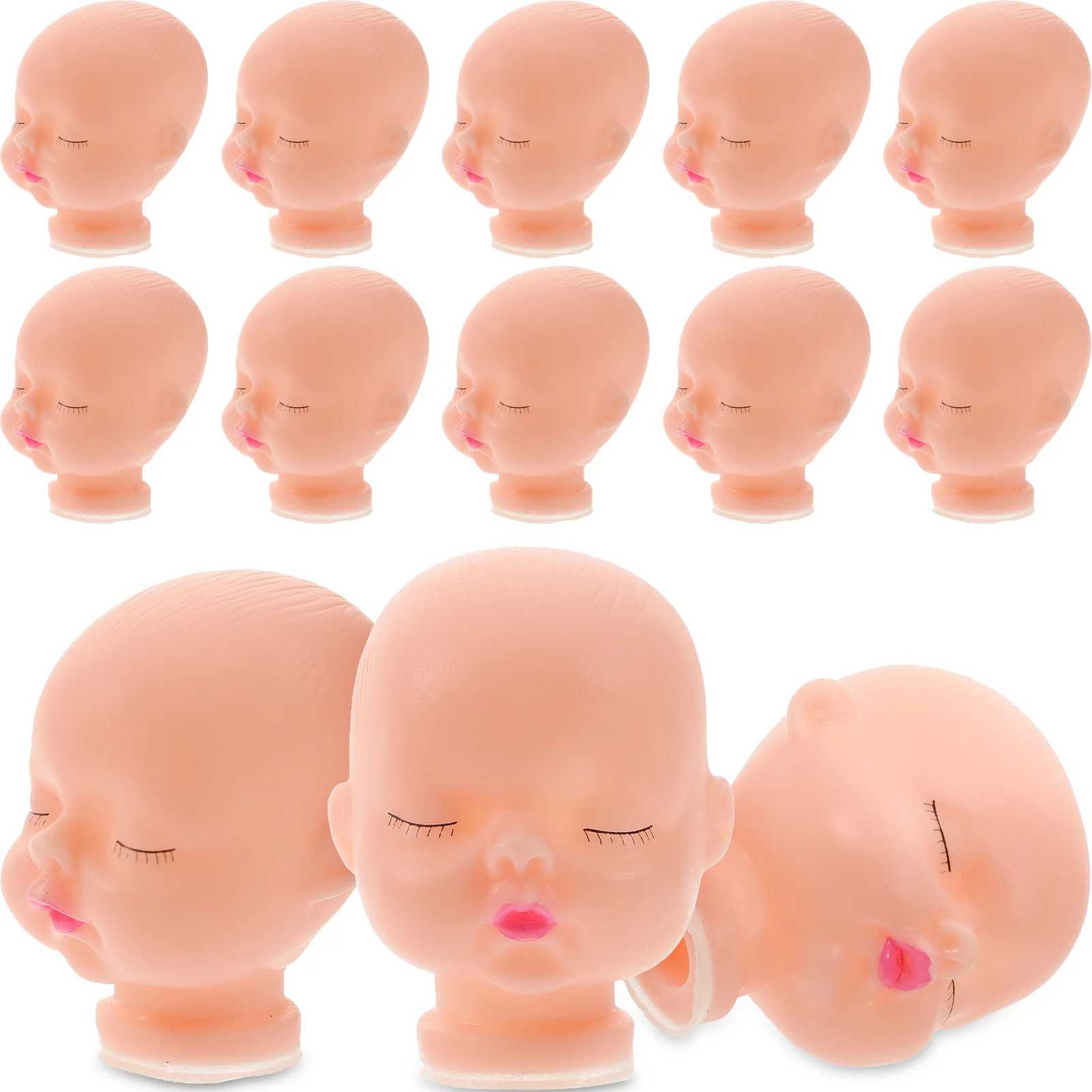 

10 Pcs Supplies Key Fob Vinyl Head Heads Baby Keychain Diy Heads Practical Replacing Decorative