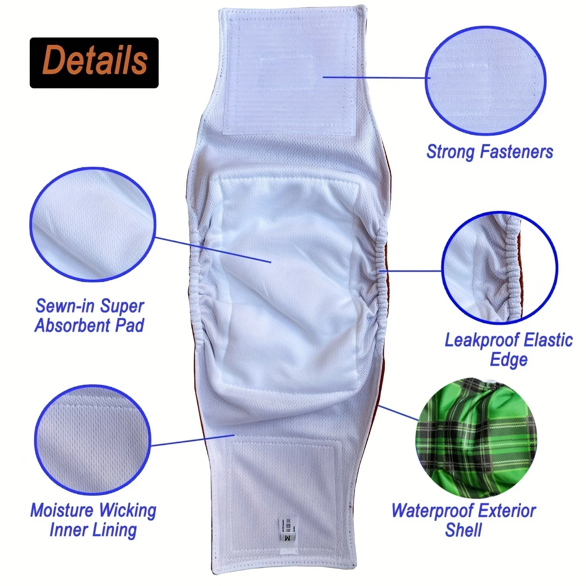 Washable Male Dog Diaper Cloth Underwear Pet Sanitary Panties Reusable Nappy Belly Band Wrap Leak Proof Diapers
