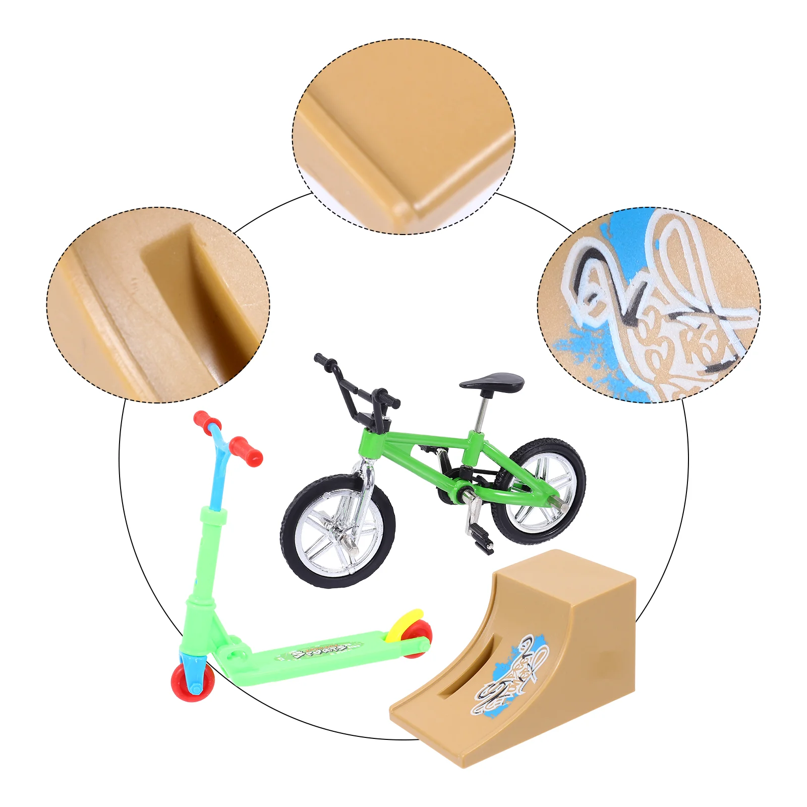 

Finger Bike Toys Fingertip Movement Scooter Ramp with Educational Bicycle