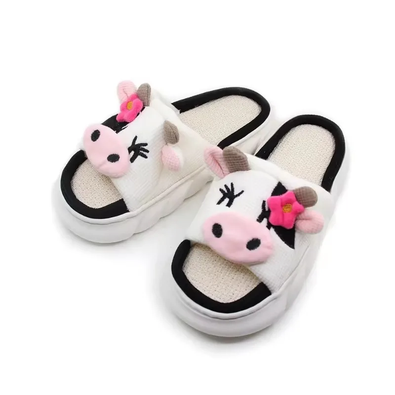 

Summer Linen Exposed Toe Breathable and Anti Slip Thick Sole with A Cute Cartoon Sandal That Feels Like Stepping on Feces