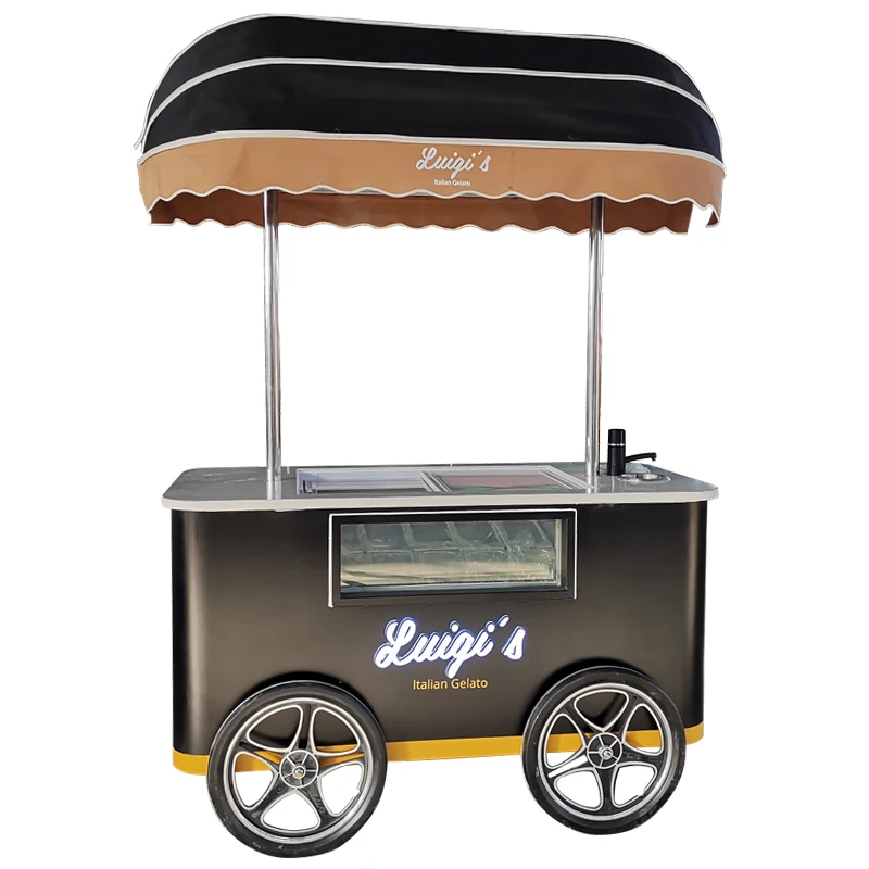 

Moble Trolley Mini Gelato Display Freezer Ice Cream Freezer Cabinet Flower Vending Cart Display