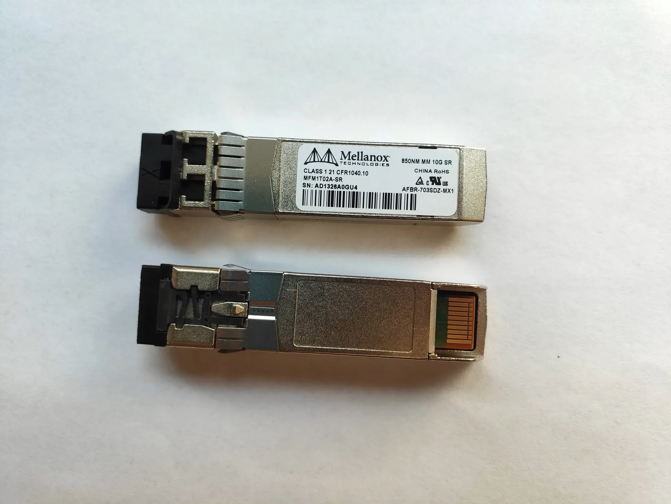 Mellanox 10GB Fiber Transceiver/MFM1T02A-SR/AFBR-703SDZ-MX1/850NM MM 10G SR/Sfp 10g Optical Fiber/10gb network Card Mellanox