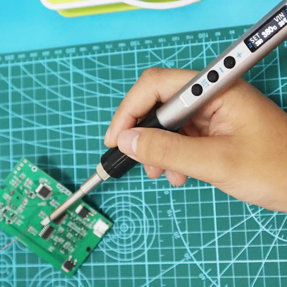 

Electric Soldering Iron T12 PD 65W With OLED Display Metal Temperature Display Adjustable Welding Type-C OLED CNC Body Stat M6M5