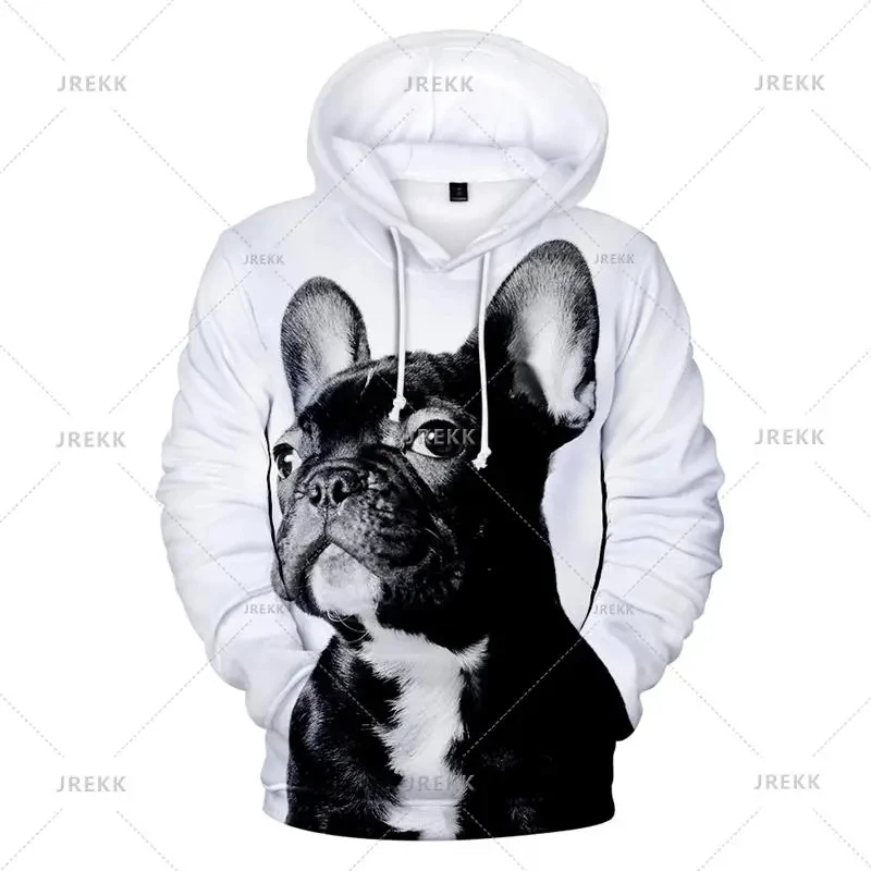 thumbnail image 1 of Sudadera con capucha de bulldog francés para hombre, sudadera con estampado 3D de perro, sudadera informal holgada de gran tamaño, chaqueta, ropa de calle para hombre, 1 of 5