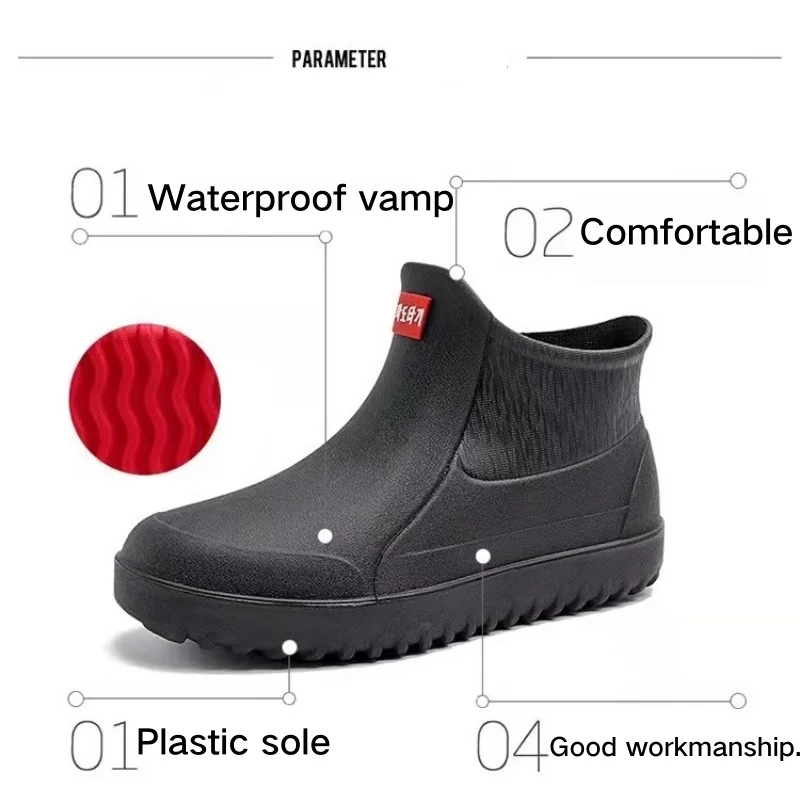 Gotre Outdoor Popular Fishing Rain Boots Durable Waterproof Anti Slip Rubber Fishing Water Shoes For Men And Women