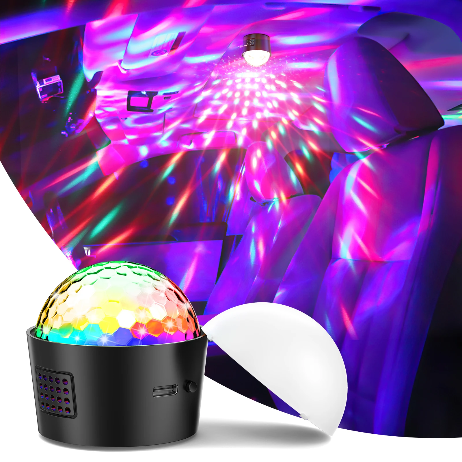 U'King 2PCS LED Bühne Disco Licht 3W Mini Magic Ball Licht Sound Aktiviert Farbe DJ Licht Atmosphäre lampe für KTV Bar Weihnachten