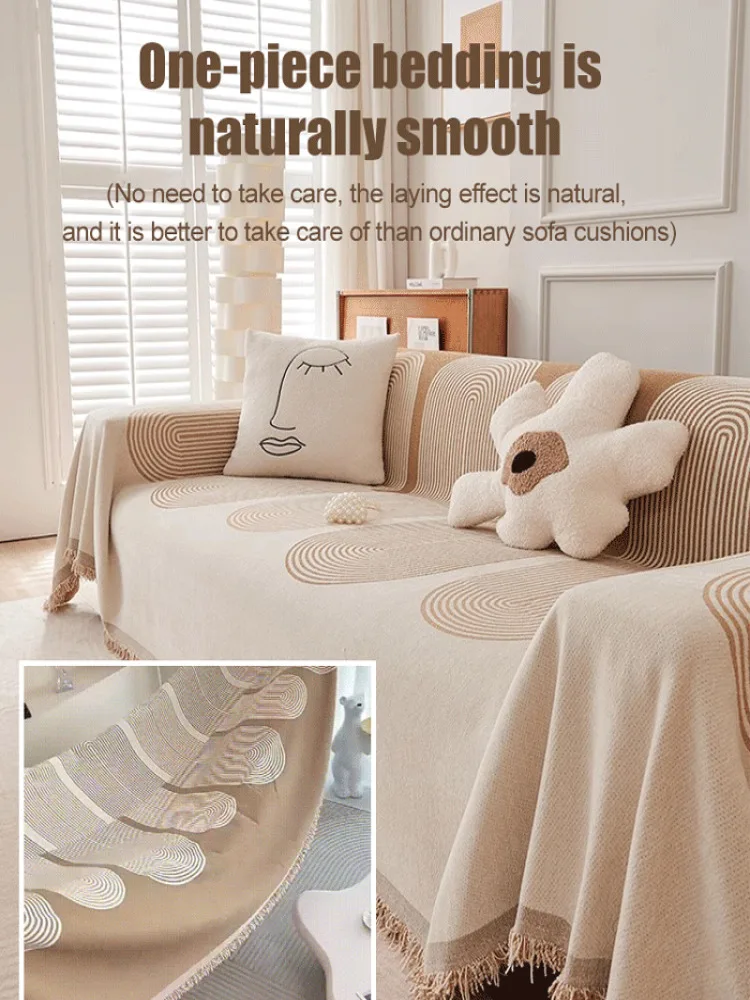 Household Four Seasons Universal Sofa Cover Cloth Anti Cat Scratch Chenille Material Sofa Cover Anti Slip Protector Sofa Towel 3