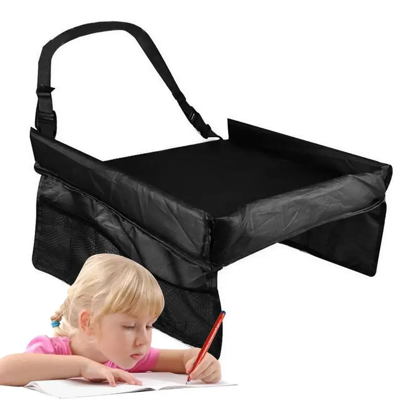 

Car Seat Travel Tray Safety Seat Play Table Organizer Storage Snacks Toys Cup Holder Waterproof For Baby Children Kids Stroller