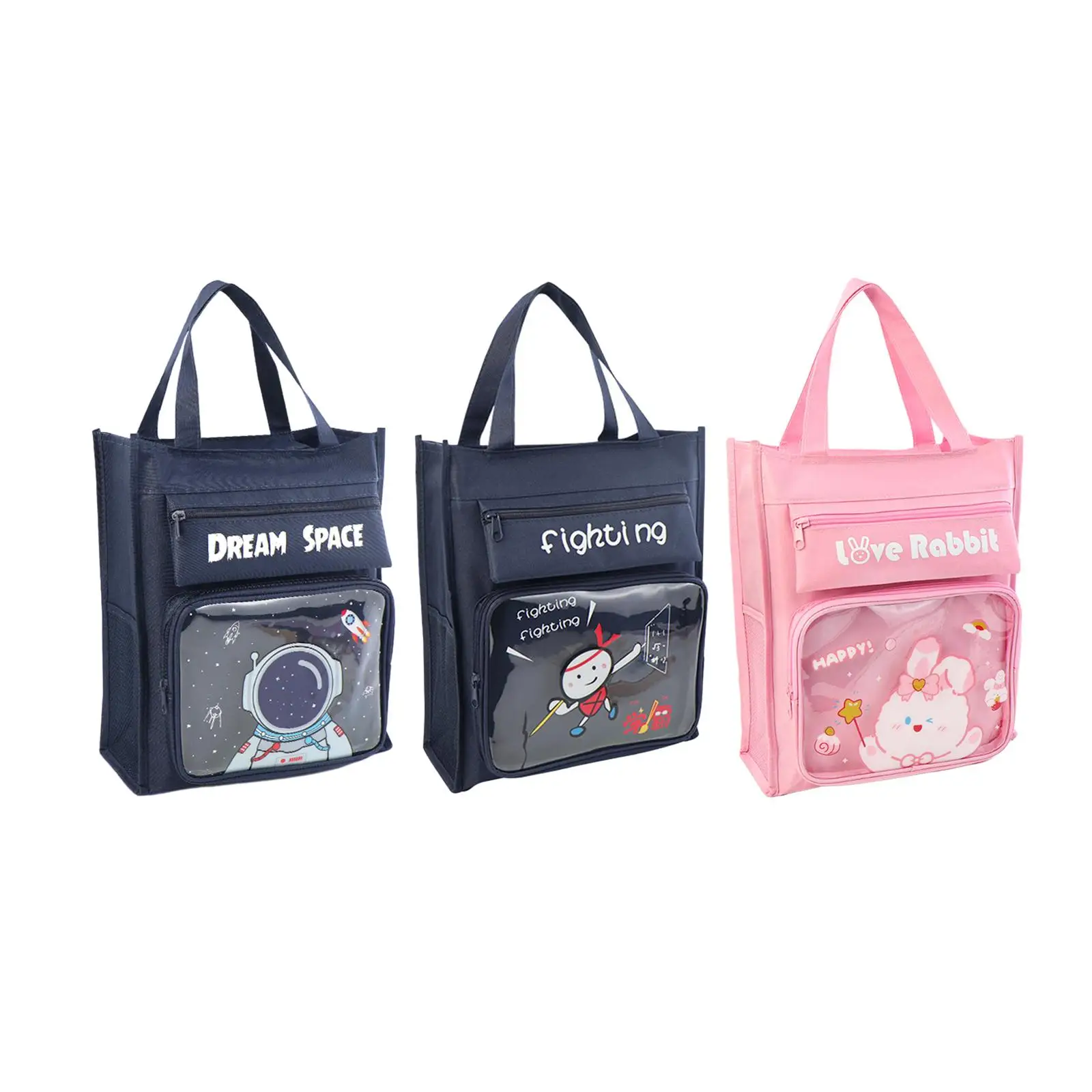 

Kids Tote Bag with Pocket Large Capacity Adorable Handbag Shoulder Bags Book Pouches for Classroom Home Students Preschool Kids
