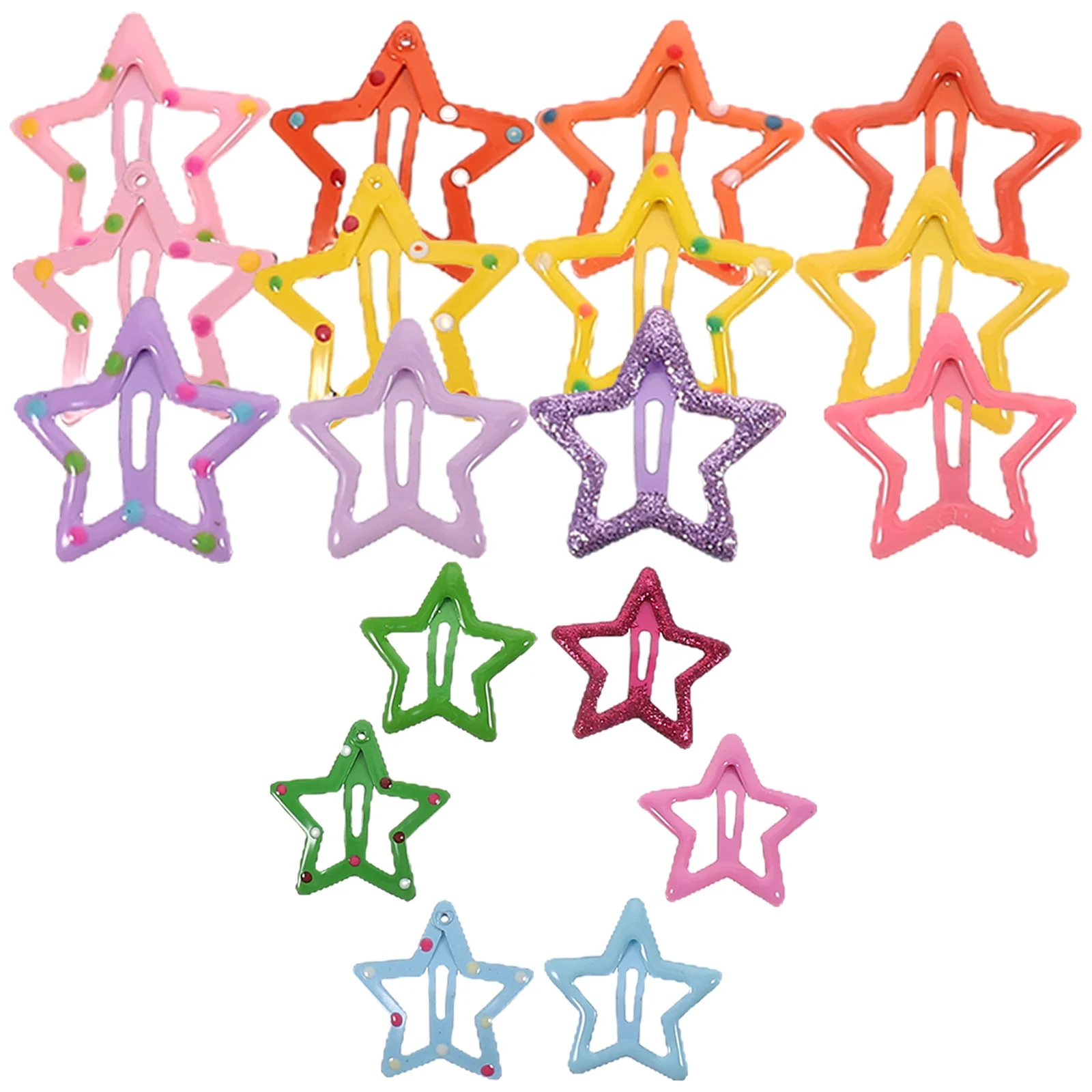 Armastuse 20 Stück Bunte Stern-Haarspangen Für Mädchen & Frauen – 3 Cm, Metall, 10 Farben, Kawaii Haarschmuck