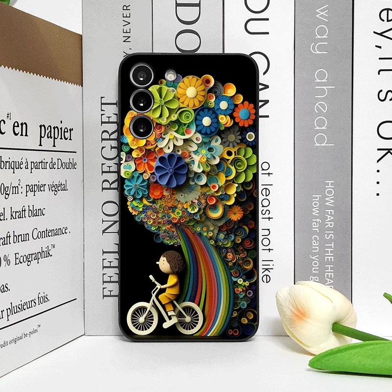 Charming Bicycle Balloon Couple Phone Case Cover