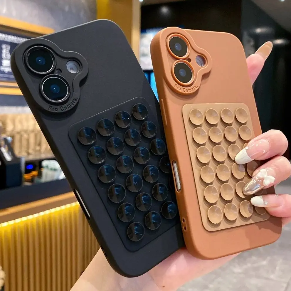 Chic Silicone Suction Cup Phone Case with Selfie Holder