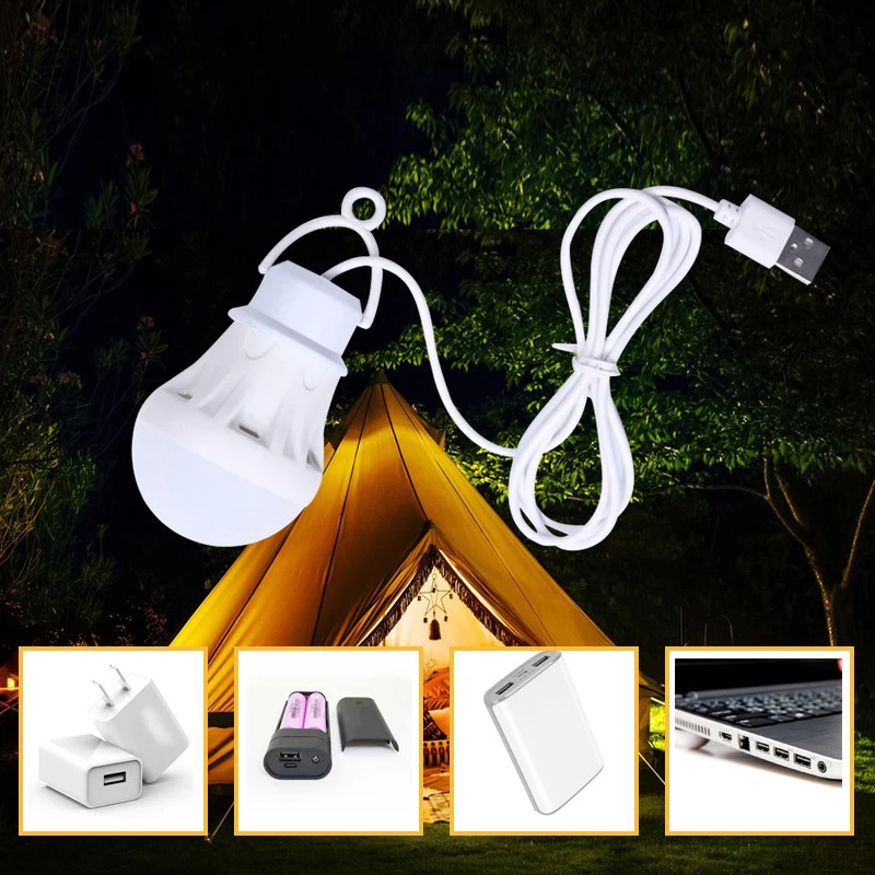 휴대용 USB LED 램프 전구 미니 캠핑 랜턴 5V 교수형 텐트 낚시 야간 조..