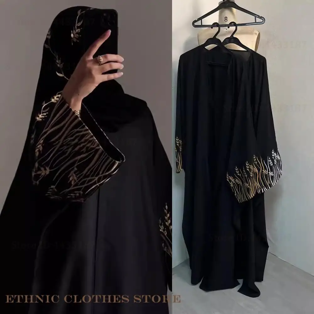 Femmes musulmanes Robe élégante noir broderie Abaya longue Robe dubaï luxe Eid Ramdan Robe de prière Kebaya caftan robes marocaines 1 Femmes musulmanes Robe élégante noir broderie Abaya longue Robe dubaï luxe Eid Ramdan Robe de prière Kebaya caftan robes marocaines 1
