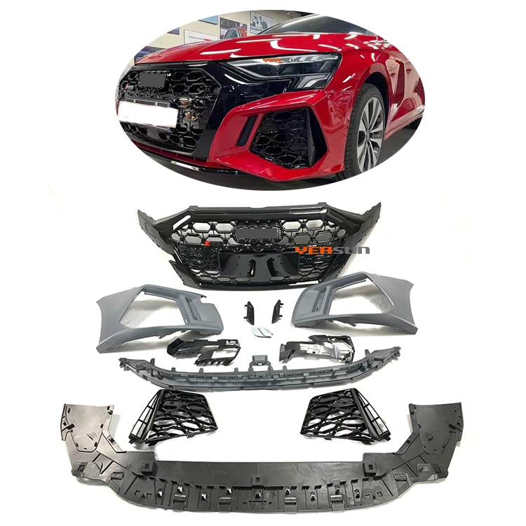 

New RS3 body kit front bumper grille kit for Audi A3 bodykit 2020 2021 2022