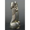 Tibet silver man guard Foo Dog Lion male Carved Penis God Collect Statue Figure 3