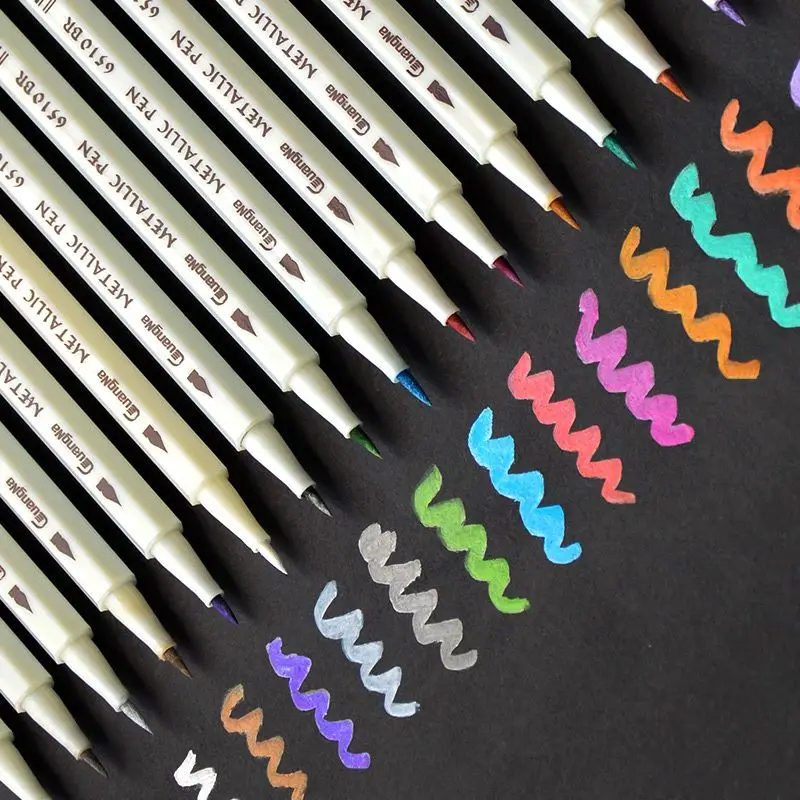 

Metal Color Calligraphy Pen Soft Hair Writing Brush Artist Student Painting Drawing Tool School Office Supply Stationery Gift