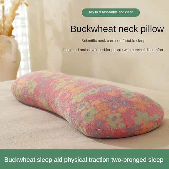 편안하고 지지력 있는 수면을 위한 핫 타입 a 더블 레이어 원사 메밀 베개