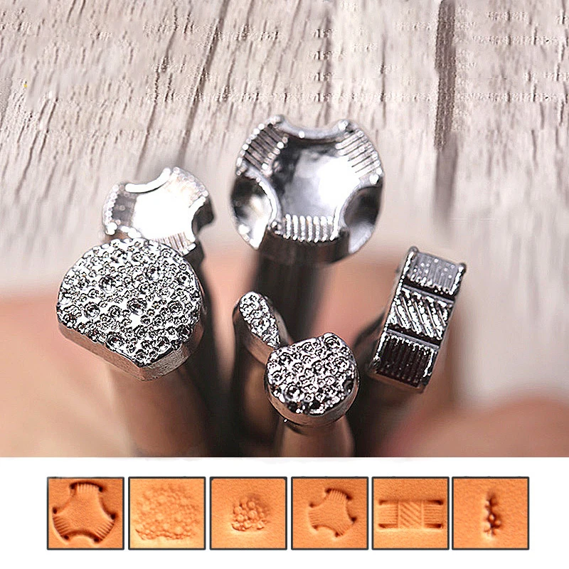 DIY Handmade Leather Stamps Tool Punch Carving Printing Pattern Leather Craft 1Pcs