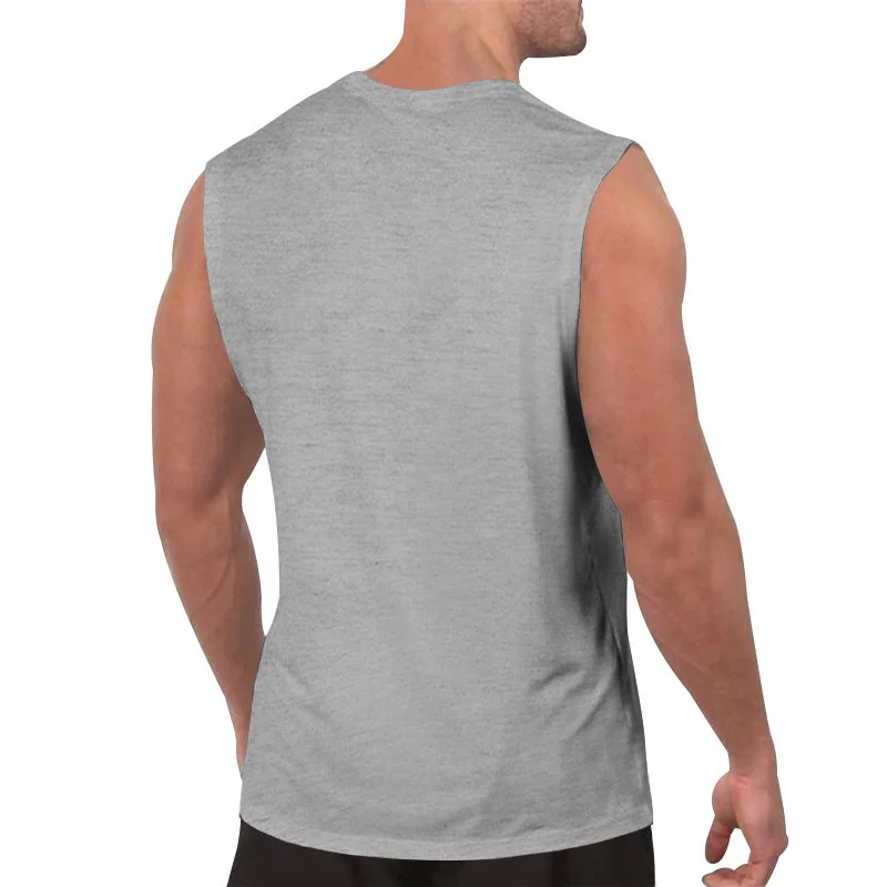 2025 sommer Komfortable Einfarbig V-ausschnitt Tank Tops Casual Atmungsaktive Ärmelloses T-Shirt Männer Sport Weste männer unterhemd Tops – Detail 36