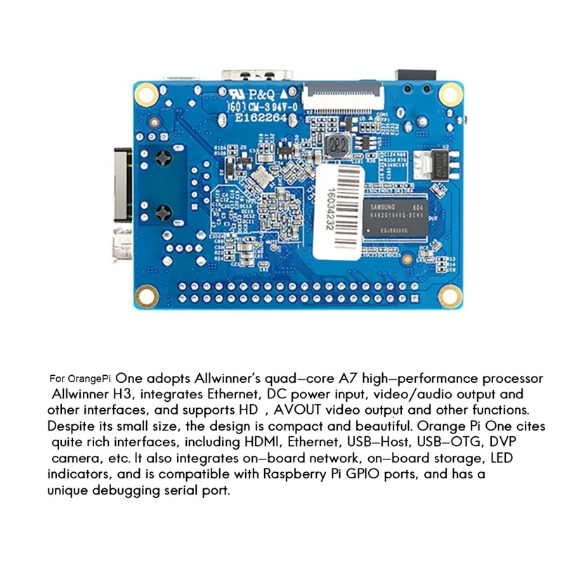Orangepi One   Allwinner H3 1GB DDR3  ҽ α׷ ũ Ʈѷ, CSI ̽ 