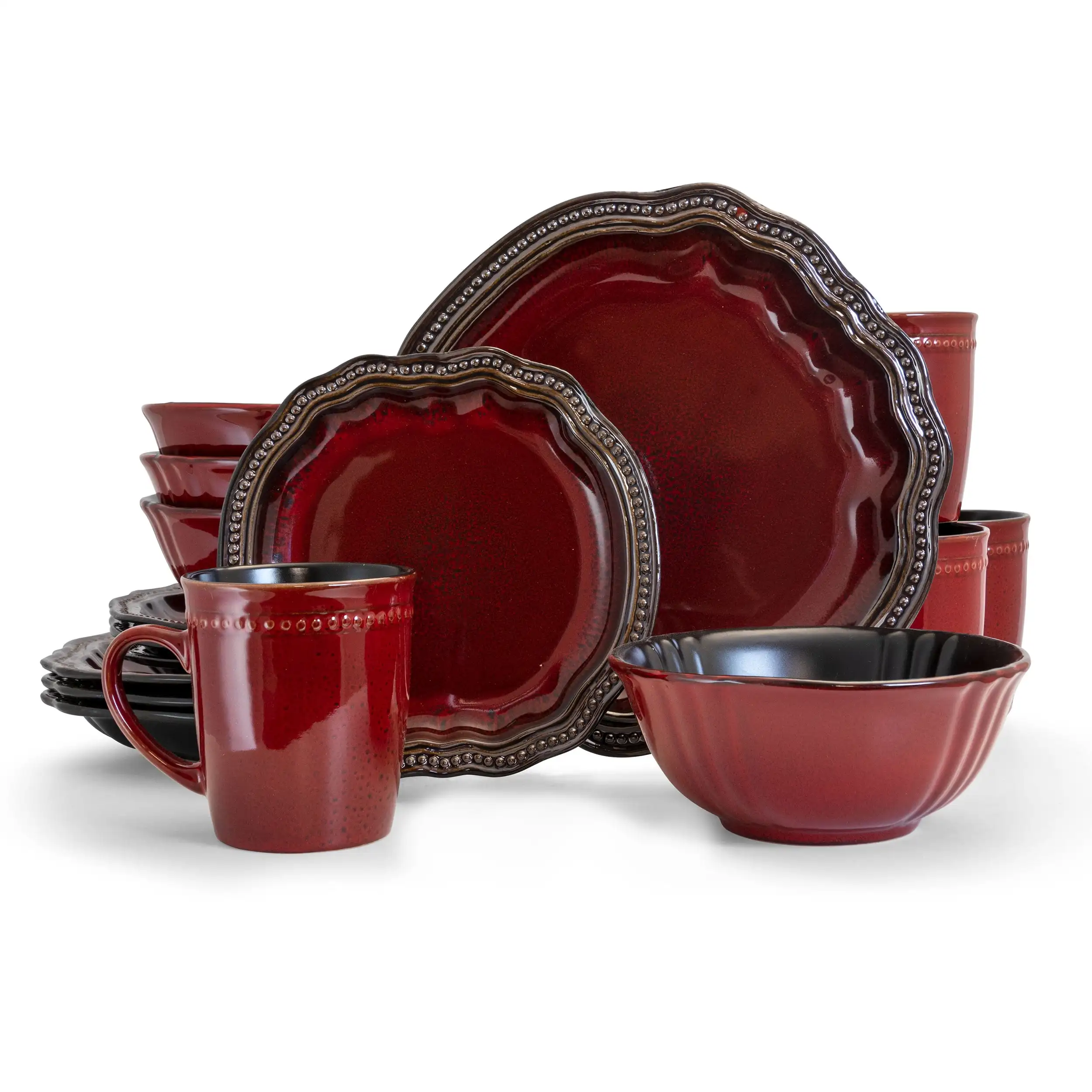 

Regency 16 Piece Stoneware Dinnerware Set in Red