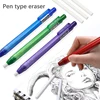 Blue Green Red Purple Pen Shape Press Type Pencil Eraser Replaceable Core Sketching Painting Writing Erase Stationery Supplies 5