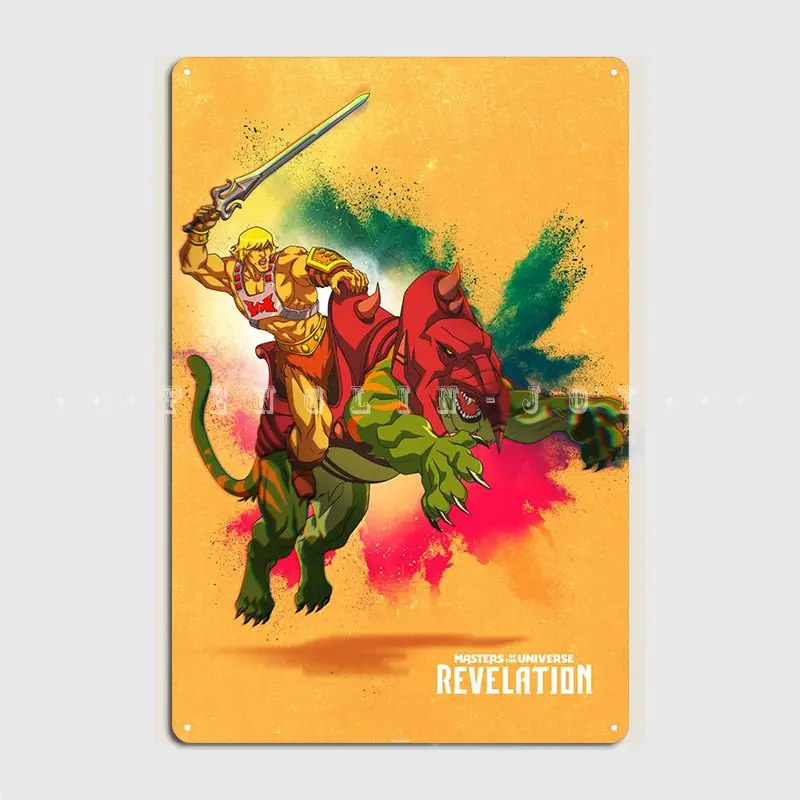 He Man On Battle Cat Metal Sign Wall Cave Wall Targhe Classiche Targa In Metallo Poster