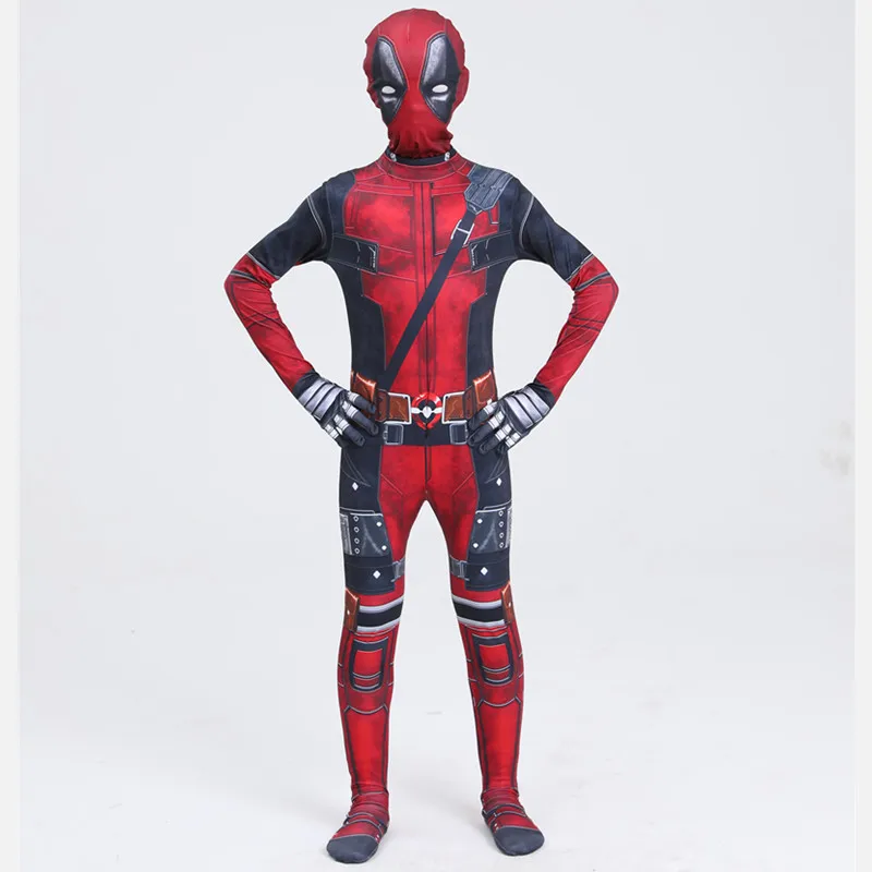 『デッドプール』 フルボディスーツ　ハロウィン　コスプレ用　再現度高め 子供デッドプールボディスーツスーパーヒーローコスプレジャンプ