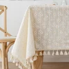 Korean Style Small Daisy Cotton Floral Tablecloth,Tea Table Decoration,Rectangle Table Cover For Kitchen Wedding Dining Room 1