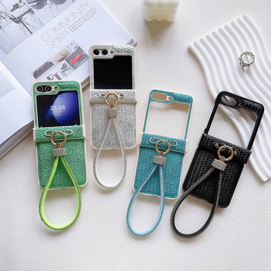 

Luxury Case for Samsung Galaxy Z Flip 3 Zflip3 zflip4 Zflip5 Phone Bag Cover Samsung Z Flip 4 flip4 Z flip 5 flip5 Diamond Strap