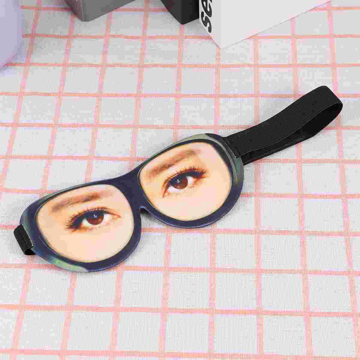 Creative Funny Glasses Eye Eyeshade 3D Stereoscopic Spoof Sleeping Eyeshade for Home Travel Outdoor Pretend to be Graceful 4