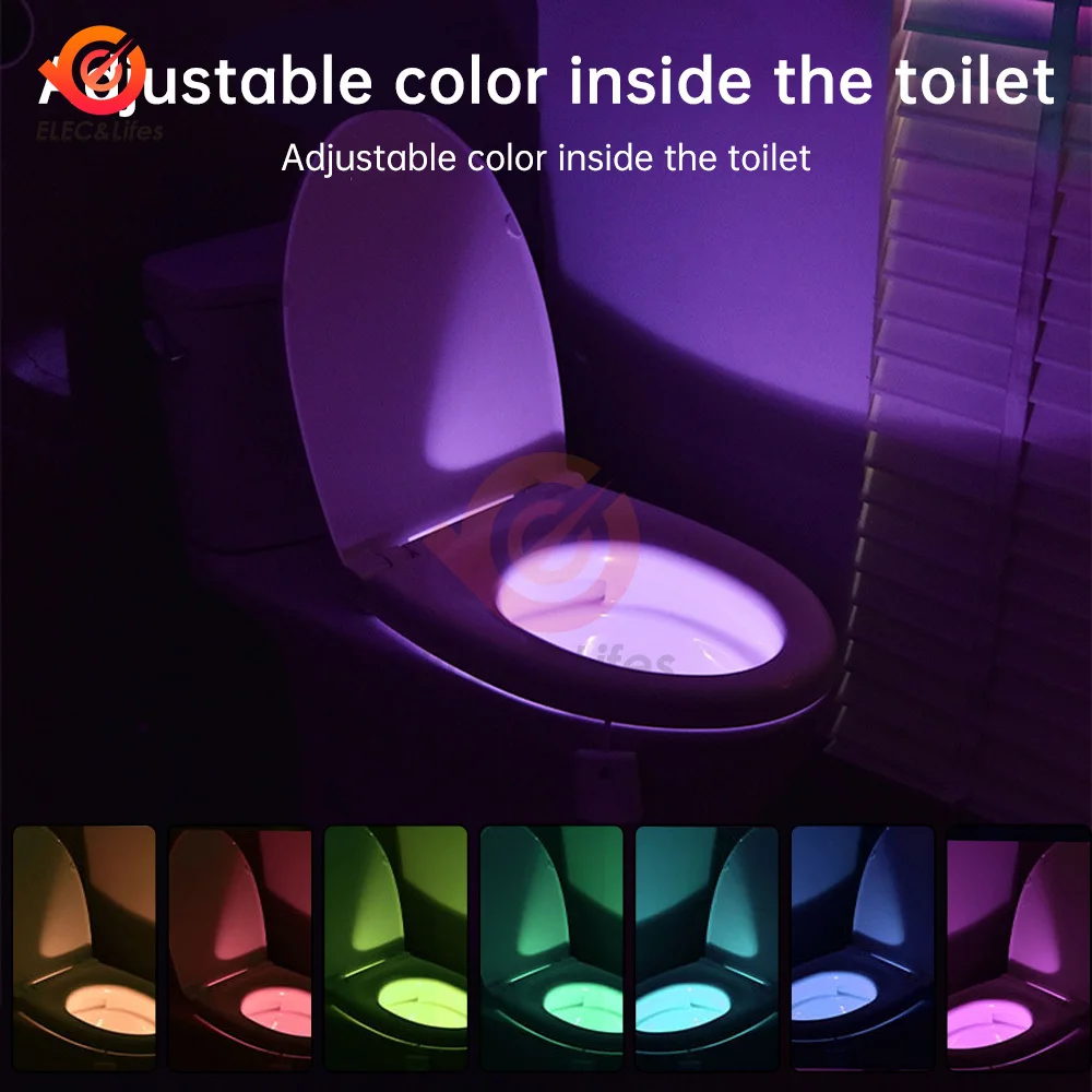 

Toilet Night Lights Motion Activated Toilet Bowl Light 7Color Changing Bathroom Decoration LED Nightlight Night Lamp Smart Light